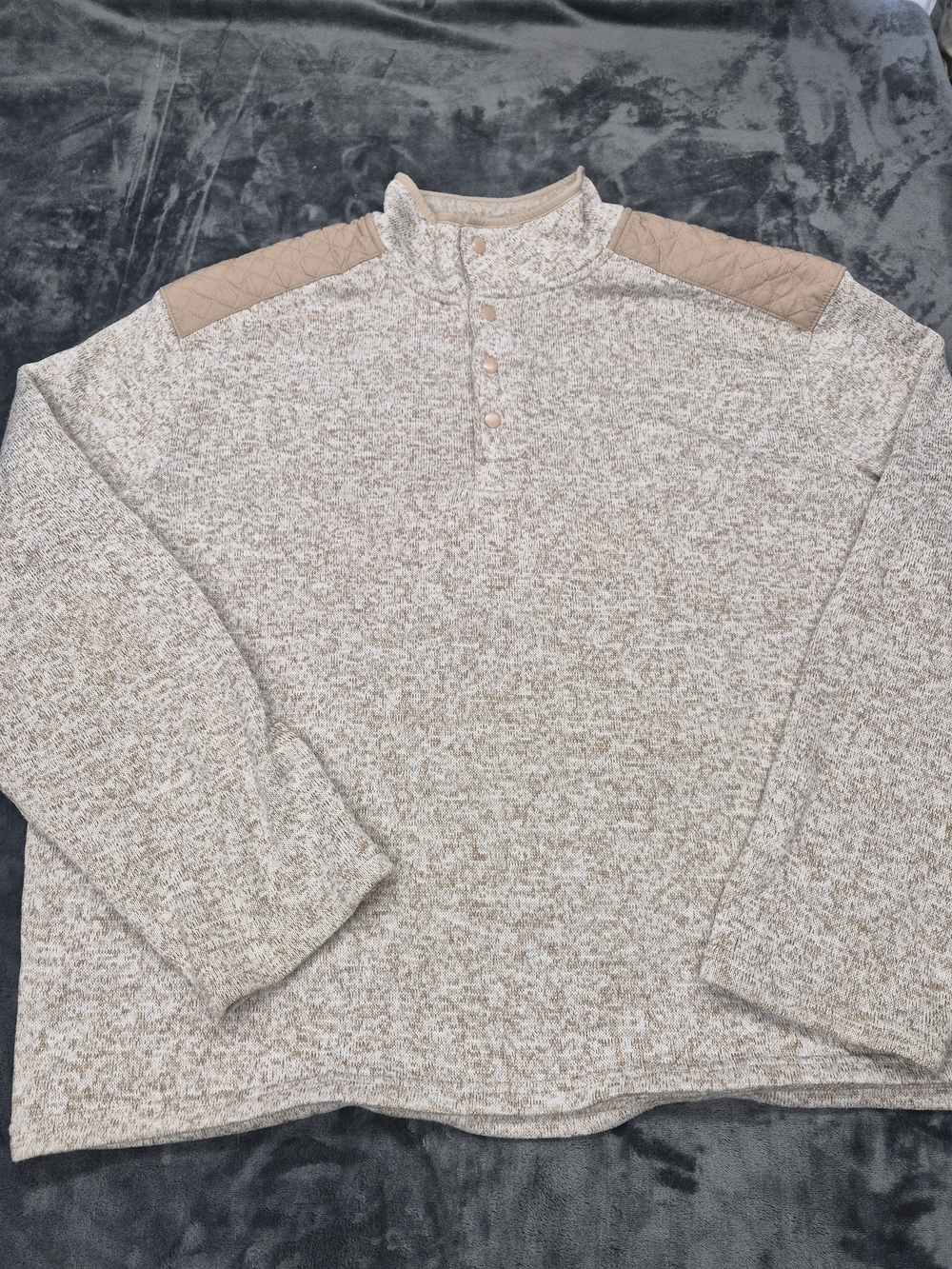 Goodfellow Sweater Adult  XXLarge Light Brown Quarter Zip Mens Long Sleeve